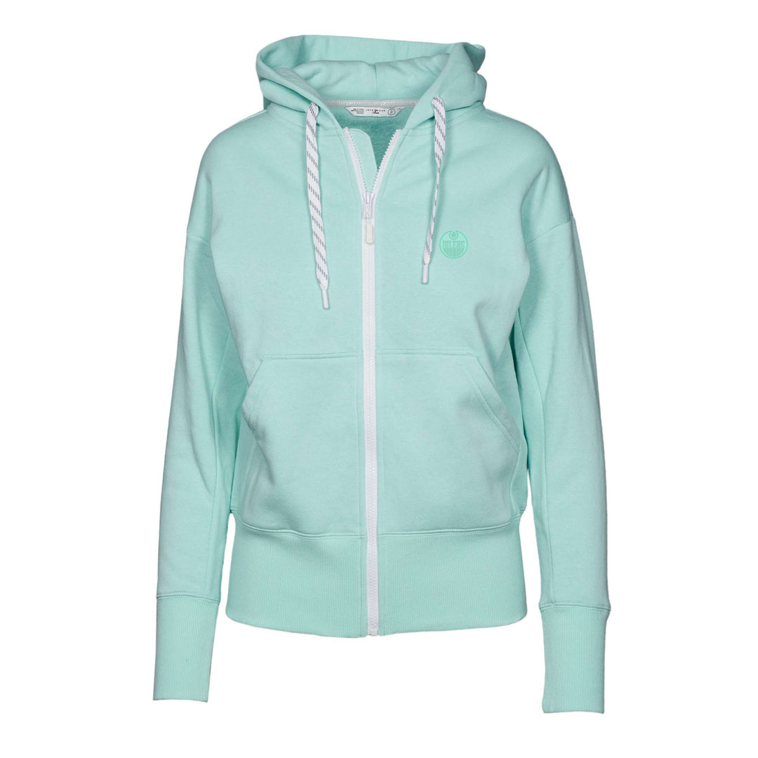 Edmonton Oilers Women's Levelwear Gardina Aqua Full-Zip Hoodie