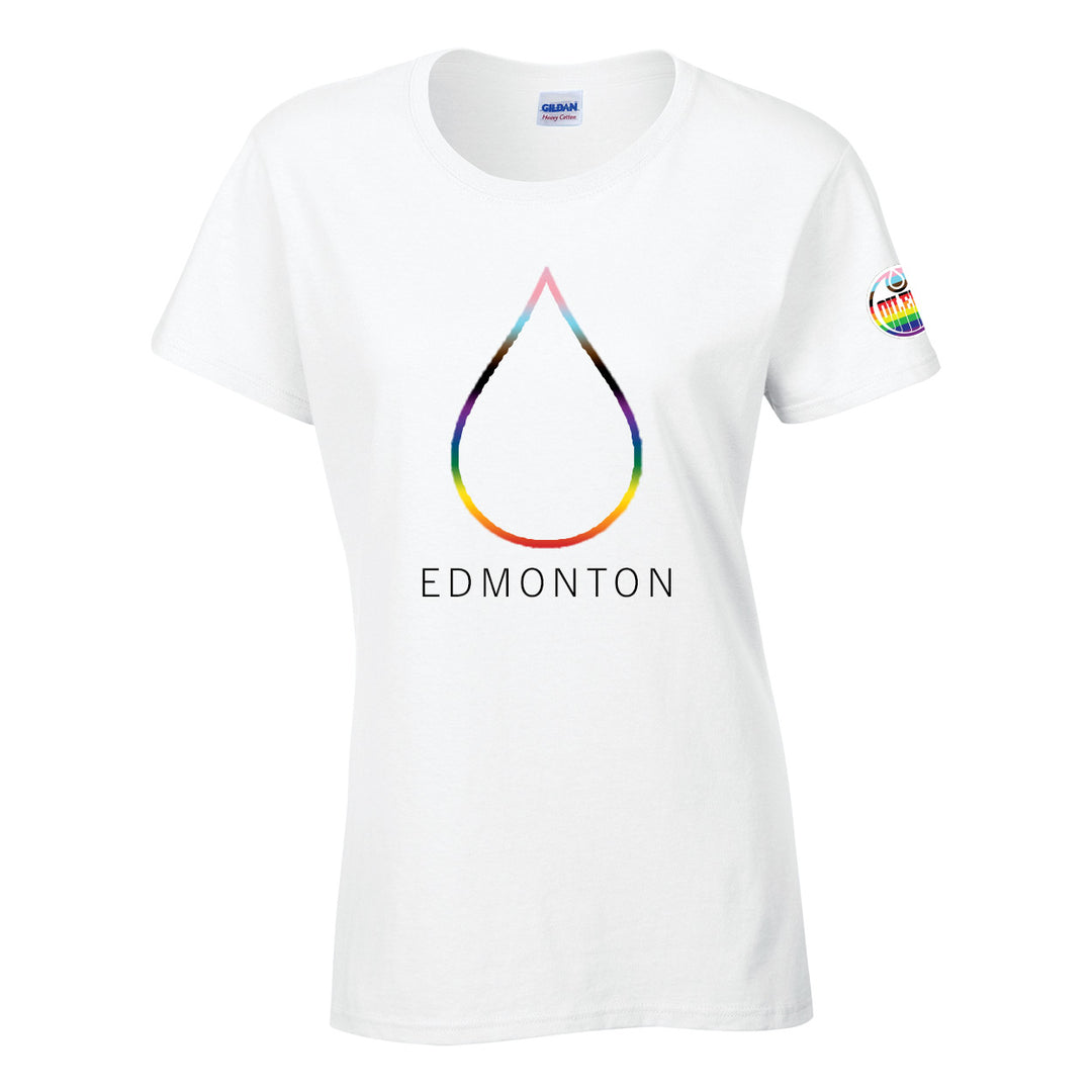Edmonton Oilers Women's Pride White T-Shirt