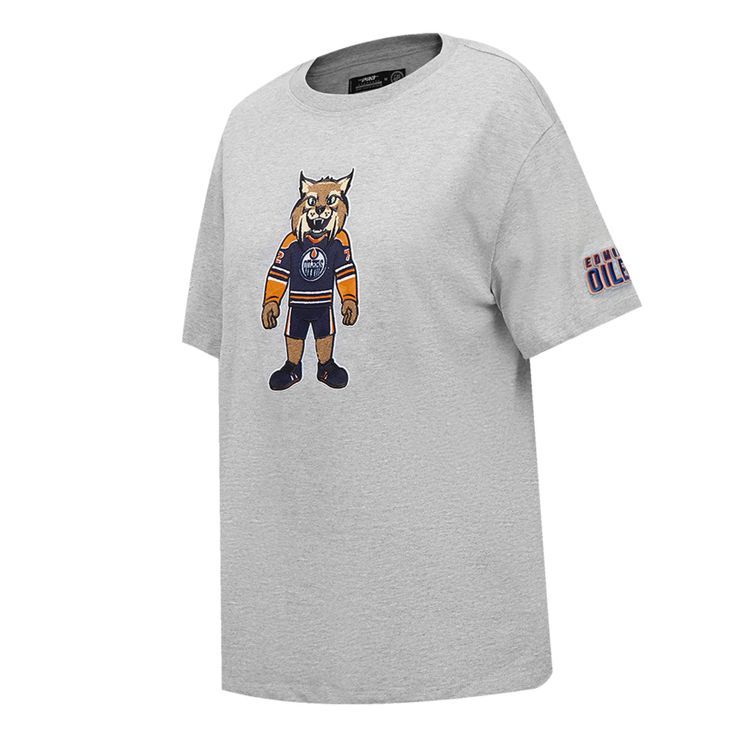 Edmonton Oilers Women's Pro Standard Hunter Mascot "Boyfriend" Grey T-Shirt