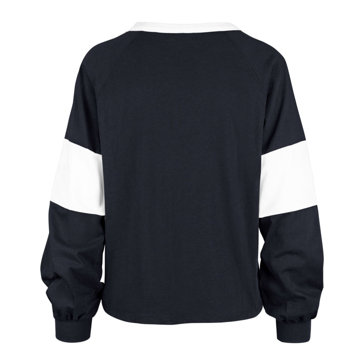 Edmonton Oilers Women's '47 Upside Rhea Black & White Long Sleeve T-Shirt