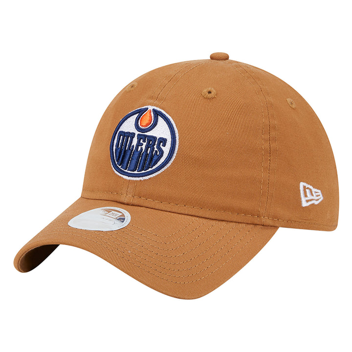 Edmonton Oilers Women's New Era Khaki 9TWENTY Core Classic Adjustable Hat