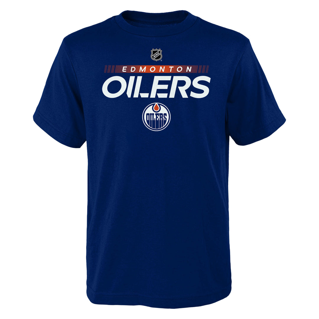 Edmonton Oilers Youth Outerstuff Authentic Pro Blue T-Shirt