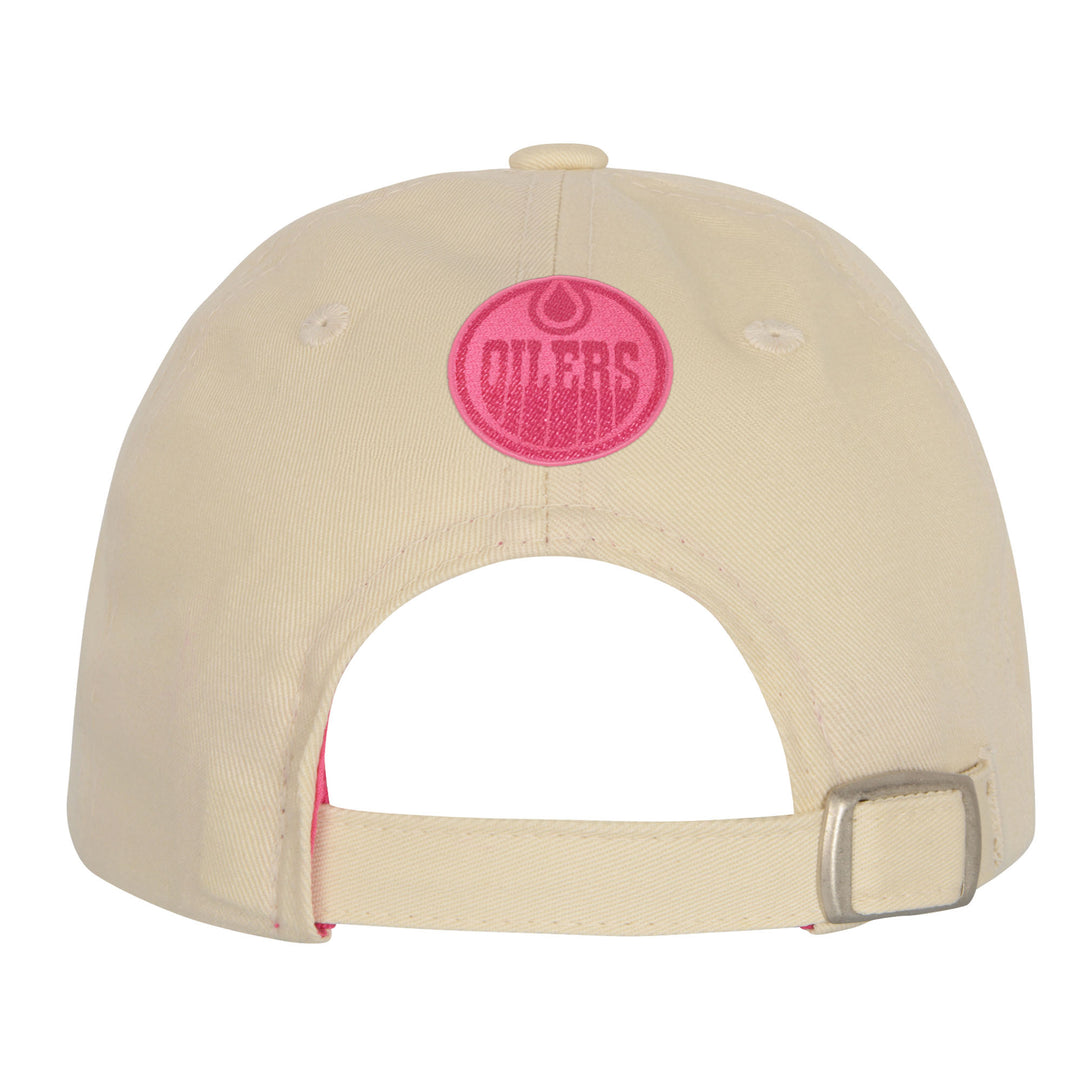 Edmonton Oilers Youth Girls Outerstuff Cream Unstructured Adjustable Hat
