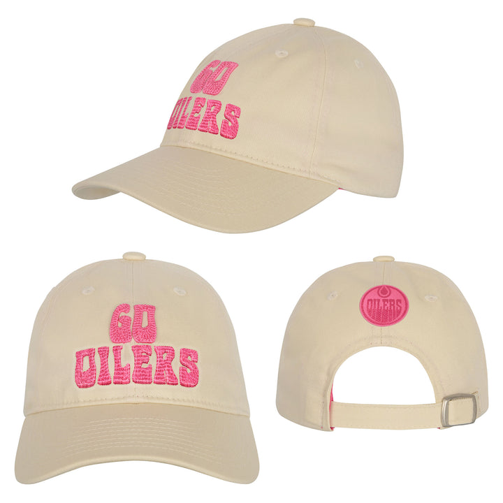 Edmonton Oilers Youth Girls Outerstuff Cream Unstructured Adjustable Hat
