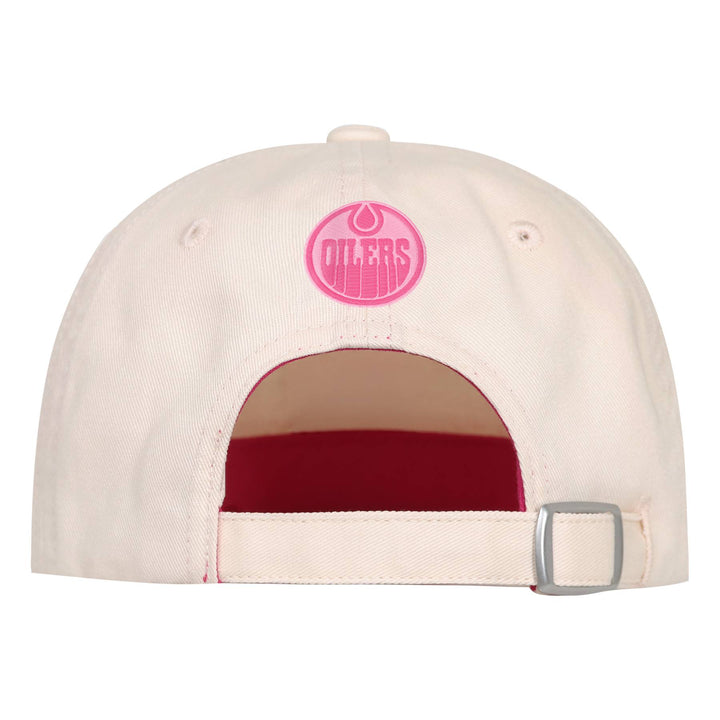 Edmonton Oilers Youth Girls Outerstuff Cream & Pink Unstructured Adjustable Hat