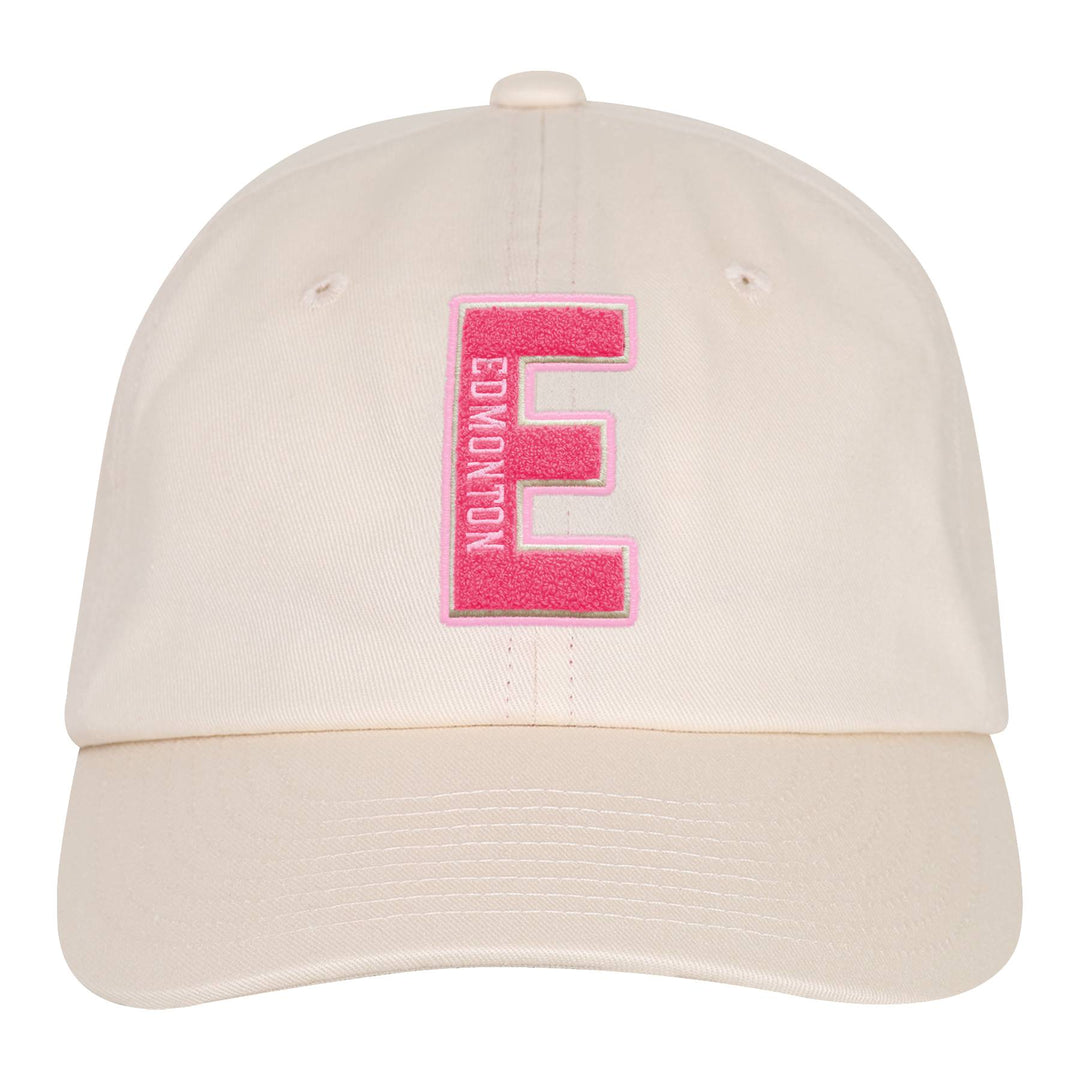 Edmonton Oilers Youth Girls Outerstuff Cream & Pink Unstructured Adjustable Hat