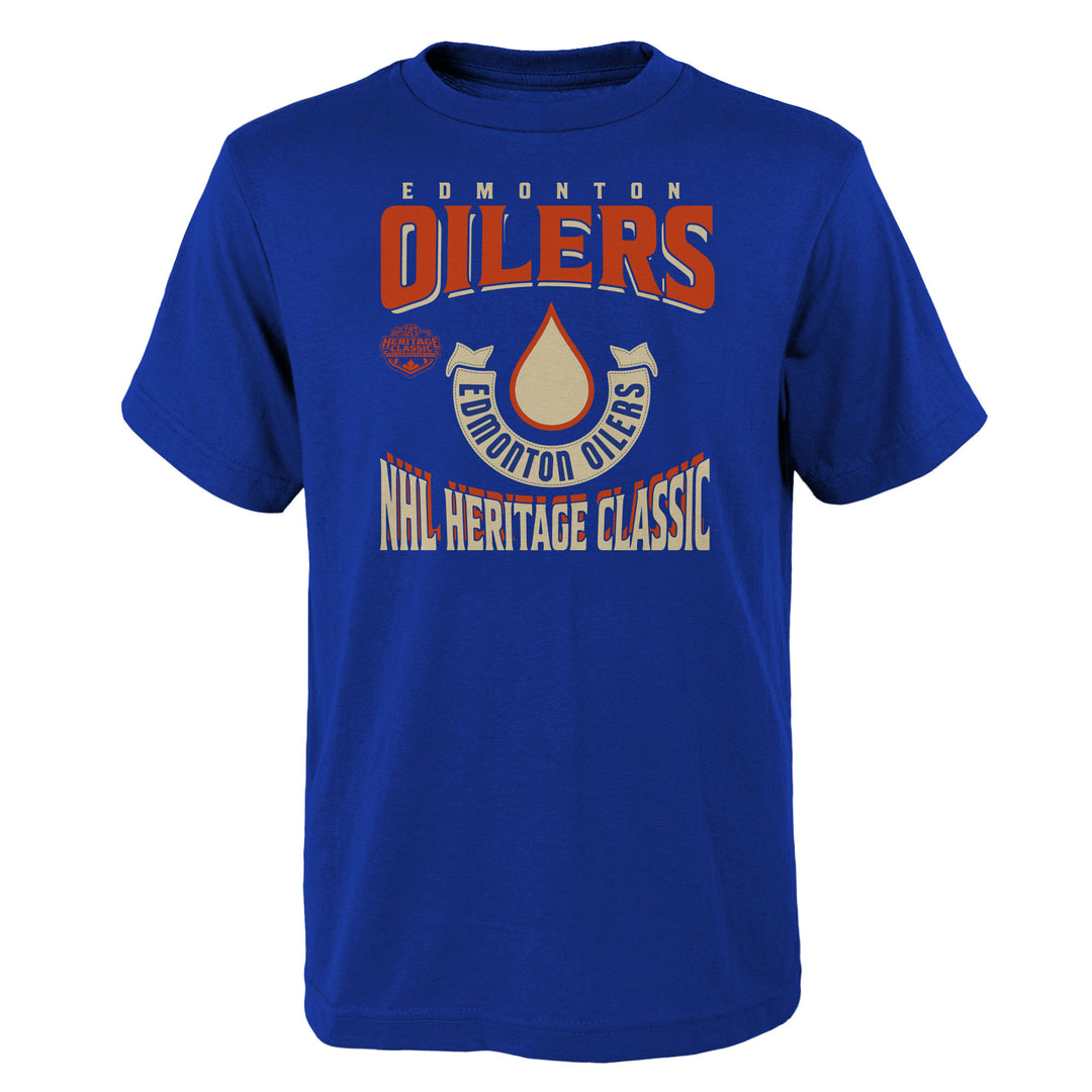 Edmonton Oilers Youth Outerstuff 2023 Heritage Classic Blue Hometown T-Shirt
