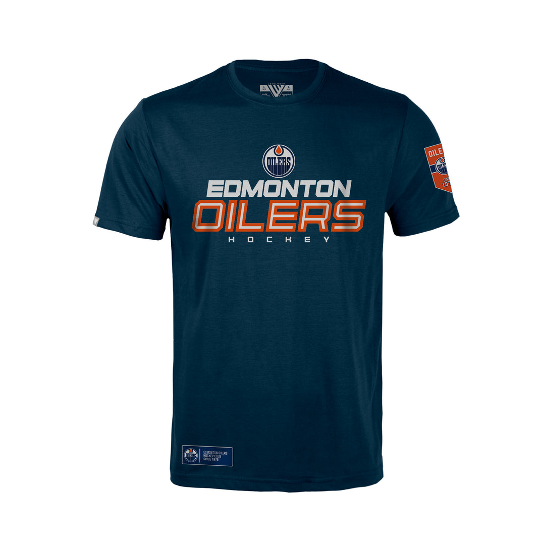 Edmonton Oilers Youth Levelwear Little Richmond Navy T-Shirt