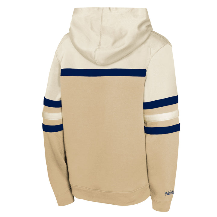Edmonton Oilers Youth Mitchell & Ness Cream Head Coach Hoodie