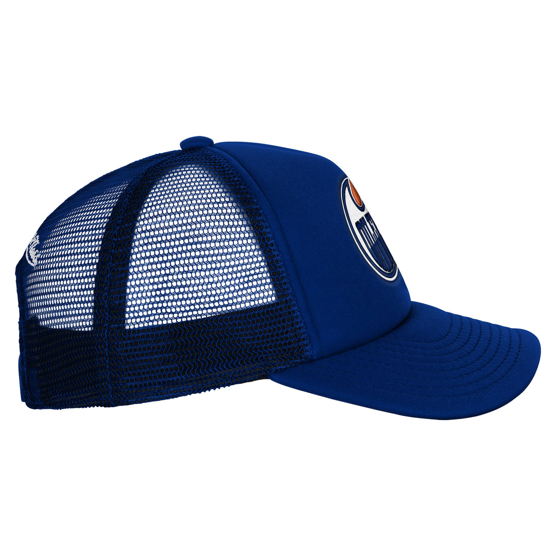 Edmonton Oilers Youth Mitchell & Ness Blue Mesh Snapback Hat
