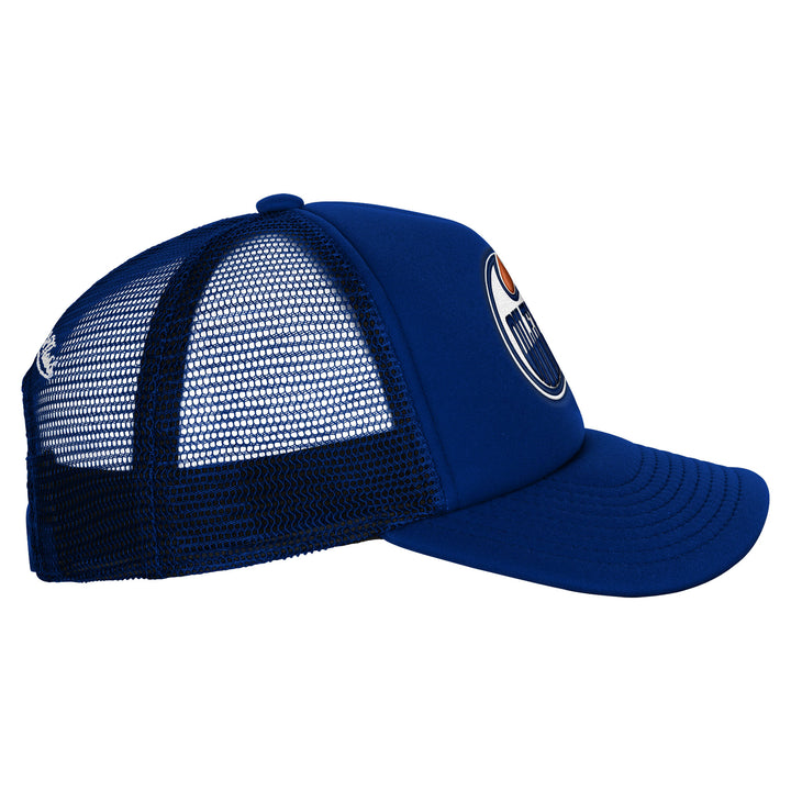 Edmonton Oilers Youth Mitchell & Ness Blue Mesh Snapback Hat