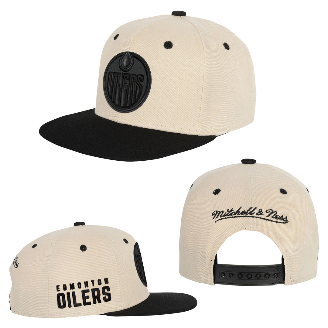 Edmonton Oilers Youth Mitchell & Ness Cream Snapback Hat
