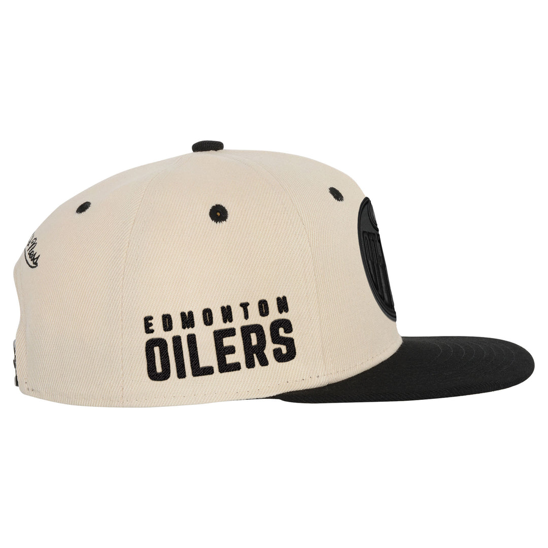 Edmonton Oilers Youth Mitchell & Ness Cream Snapback Hat