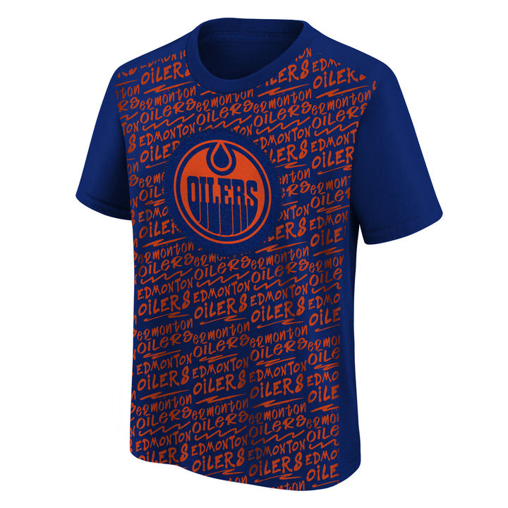 Edmonton Oilers Youth Exemplary Alternate Logo Navy T-Shirt