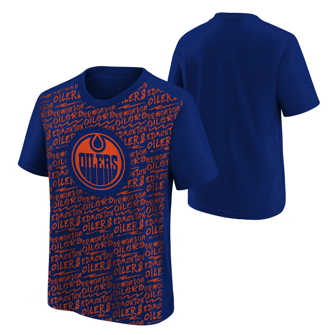 Edmonton Oilers Youth Exemplary Alternate Logo Navy T-Shirt