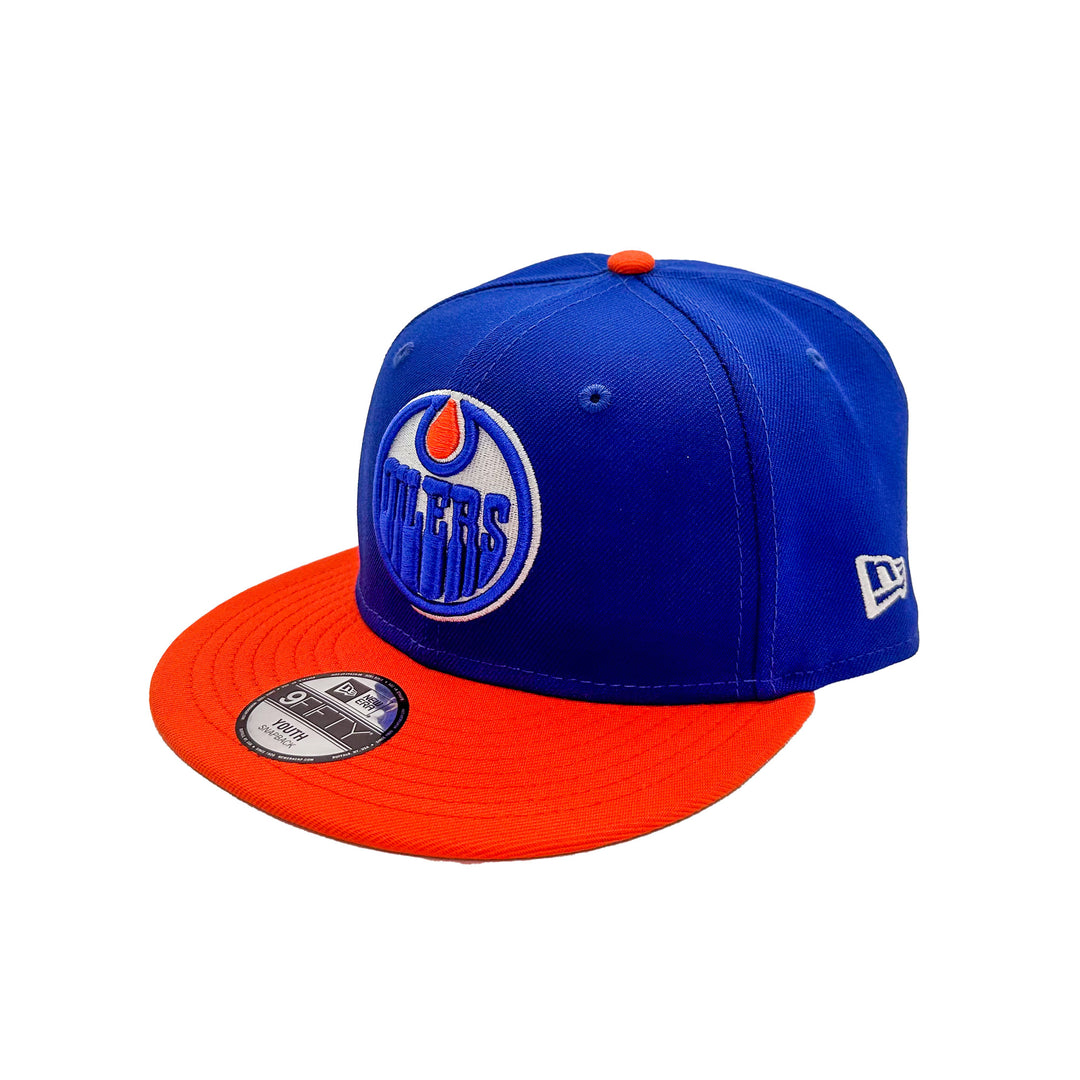 Edmonton Oilers Youth New Era Blue & Orange 9FIFTY Snapback Hat