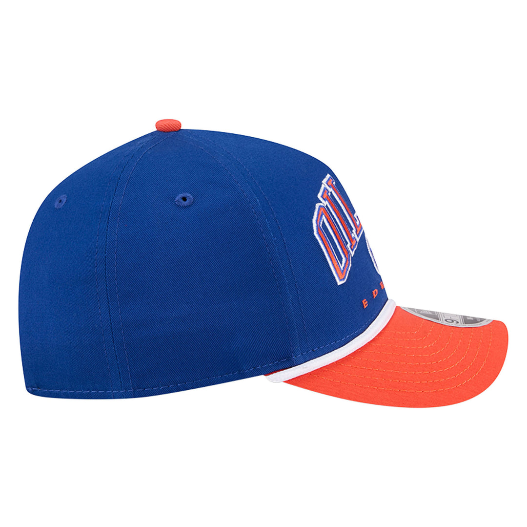 Edmonton Oilers Youth New Era Blue Arch 9FORTY M-Crown Snapback Hat