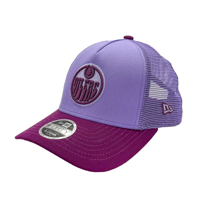 Edmonton Oilers Youth New Era Color Pack Sky Purple 9FORTY M-Crown Trucker Snapback Hat
