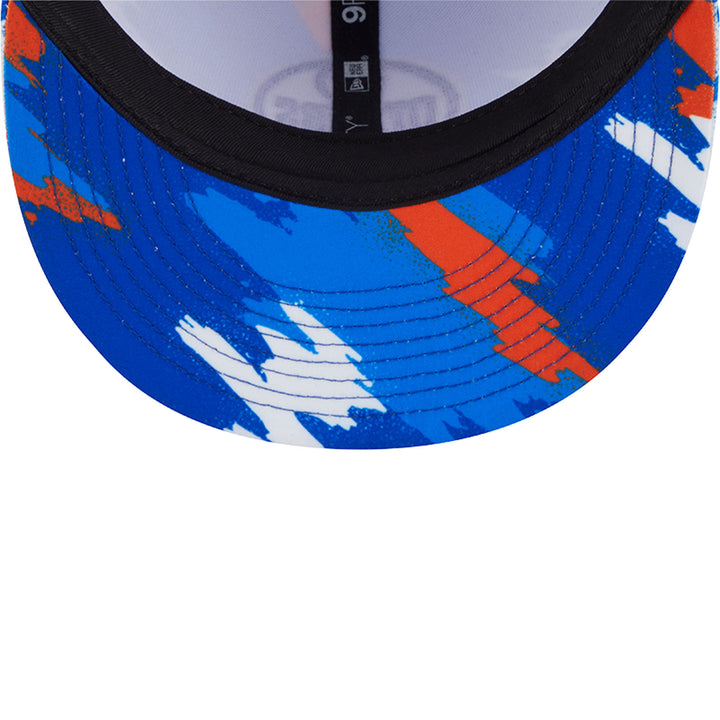 Edmonton Oilers Youth New Era White & Blue Paint 9FIFTY Snapback Hat