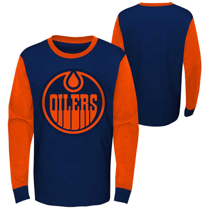 Edmonton Oilers Youth Outerstuff Alternate Long Sleeve T-Shirt