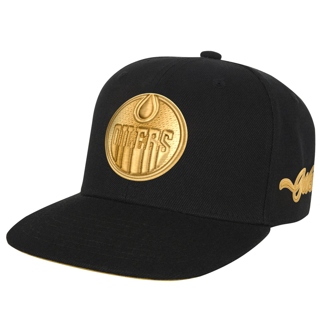 Edmonton Oilers Youth Outerstuff Black & Gold Snapback Hat