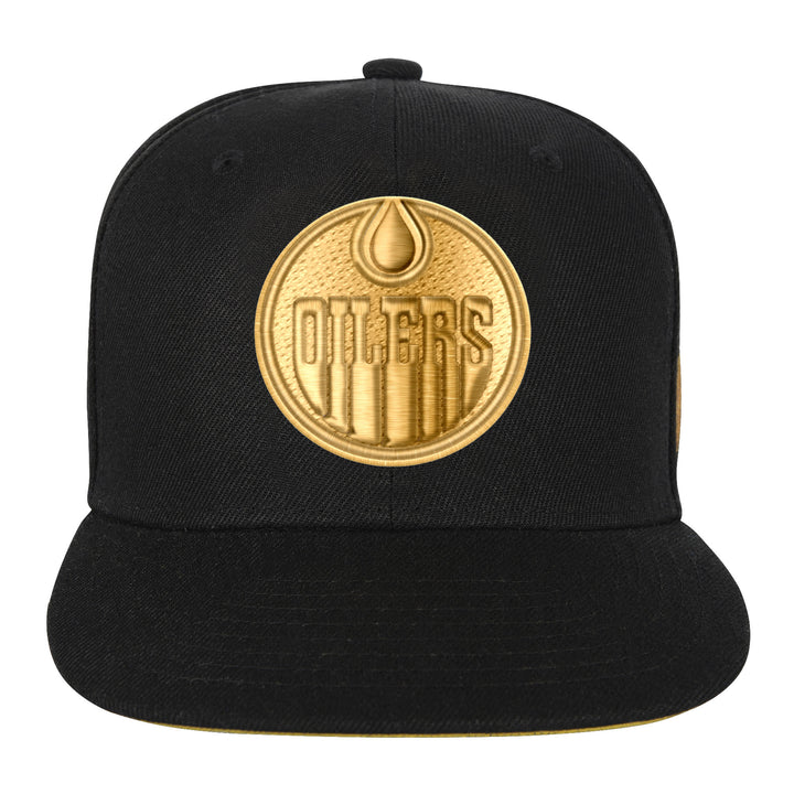 Edmonton Oilers Youth Outerstuff Black & Gold Snapback Hat