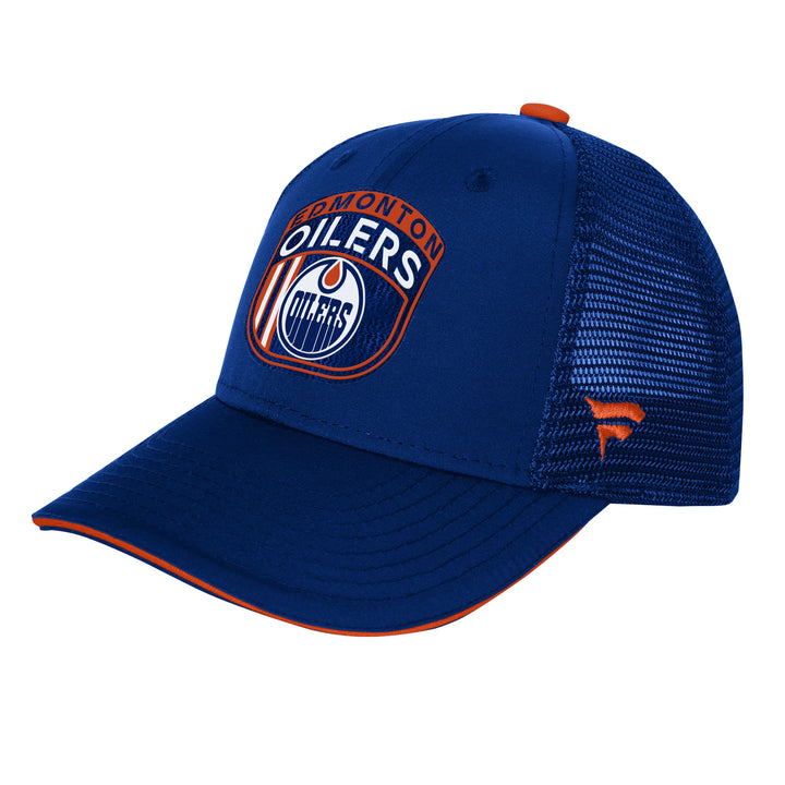 Edmonton Oilers Youth Outerstuff Blue 2024 NHL Draft Pro On Stage Snapback Trucker Hat