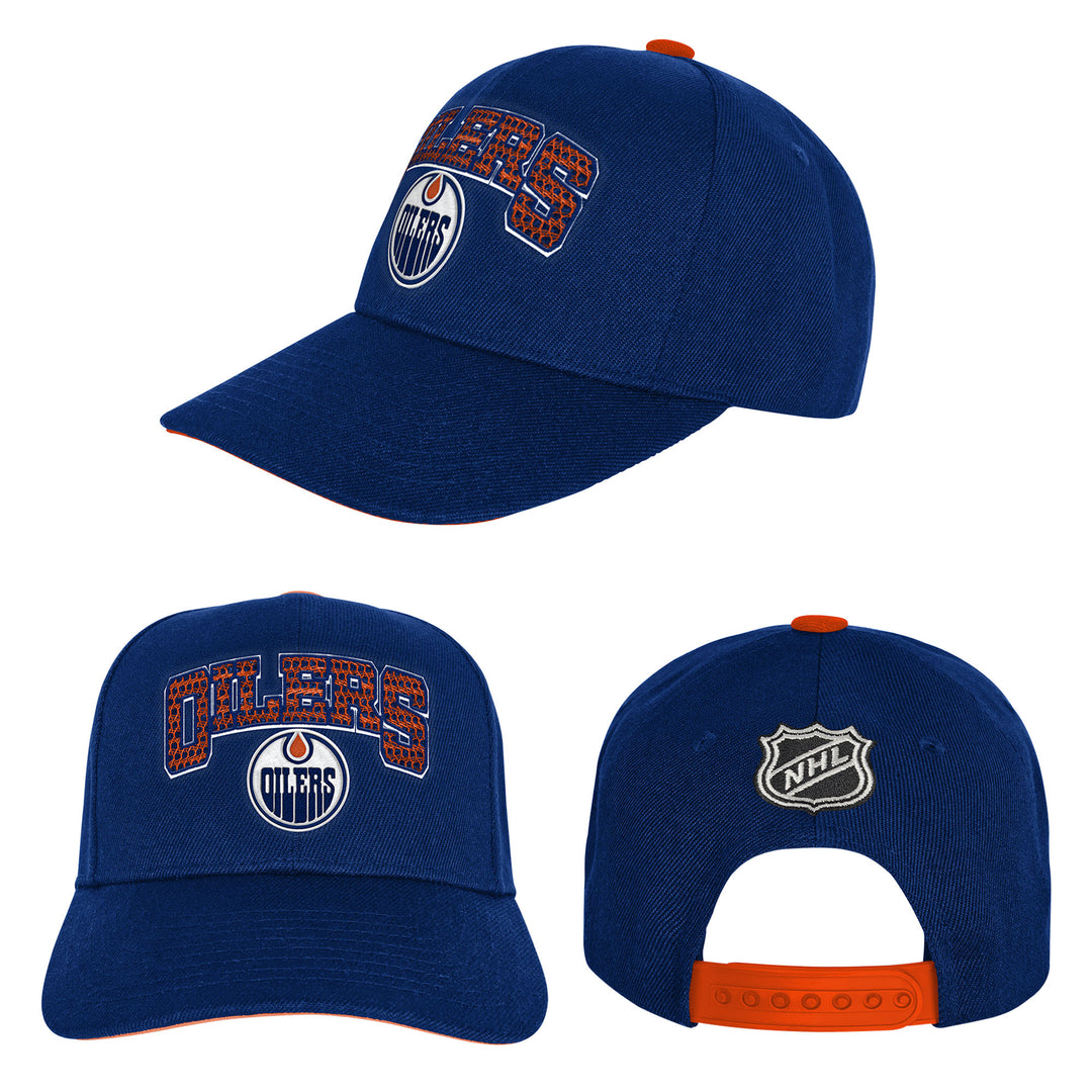 Edmonton Oilers Youth Outerstuff Blue Essentials Pro Crown Snapback Hat