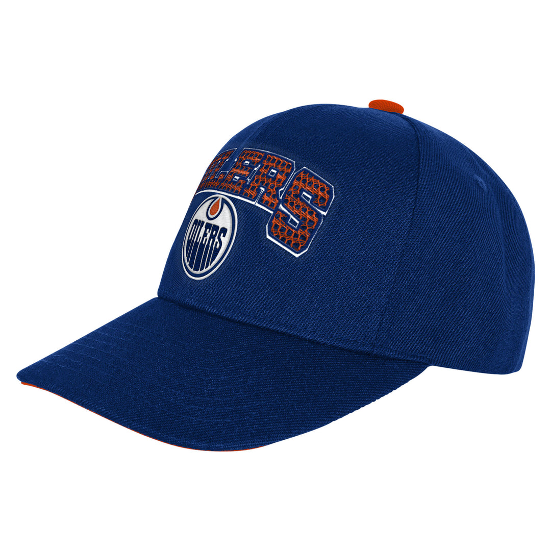 Edmonton Oilers Youth Outerstuff Blue Essentials Pro Crown Snapback Hat
