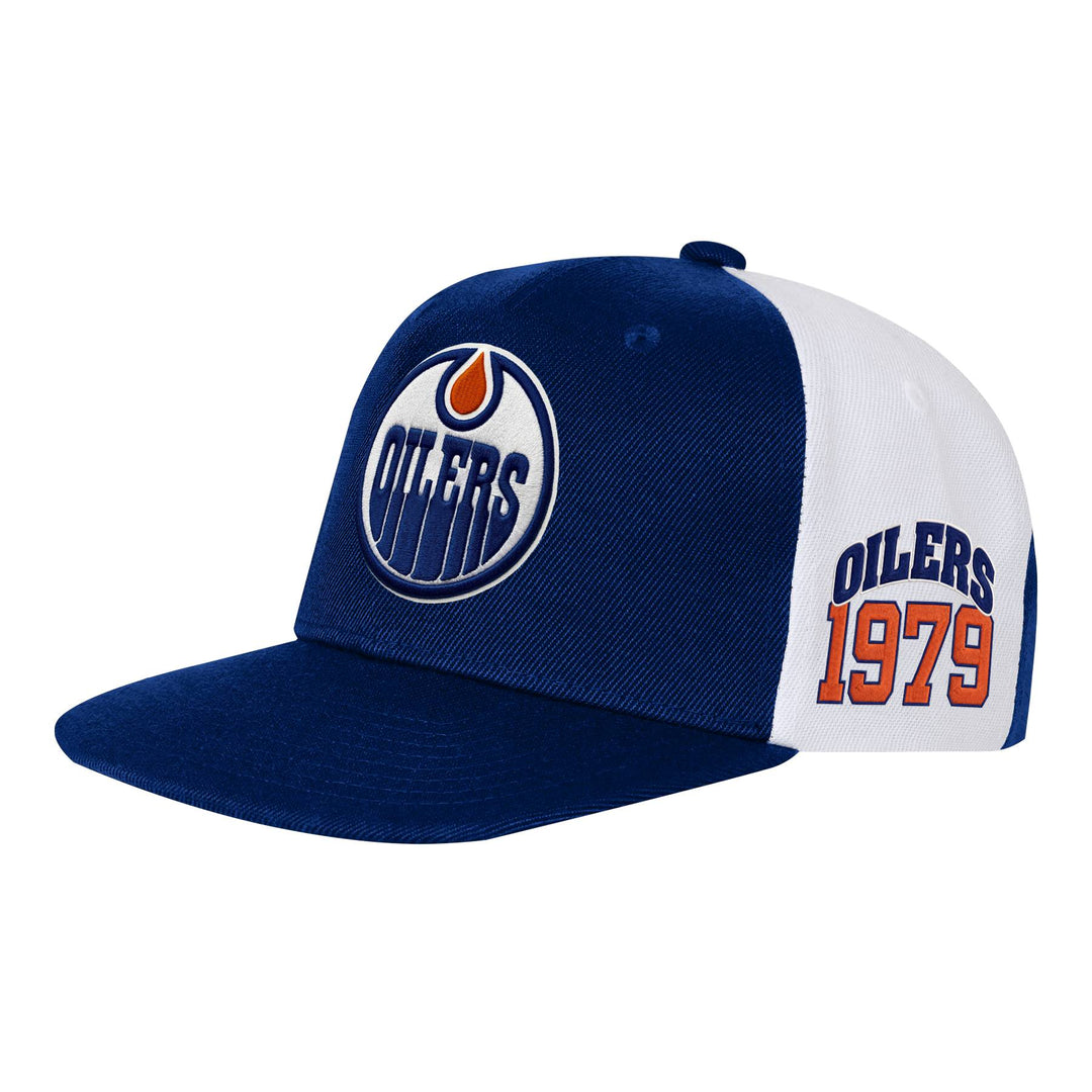 Edmonton Oilers Youth Outerstuff Blue Hockey Block Snapback Hat