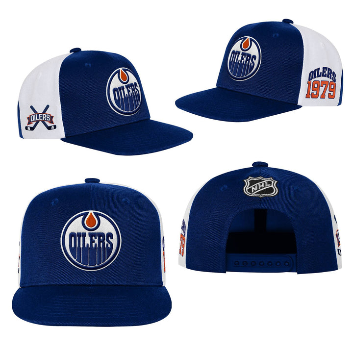 Edmonton Oilers Youth Outerstuff Blue Hockey Block Snapback Hat