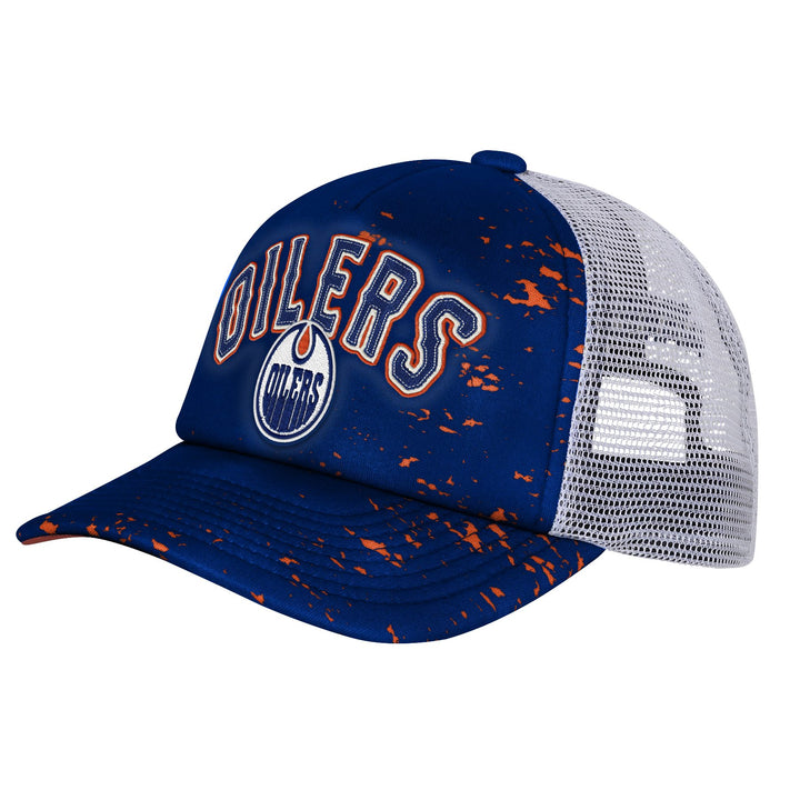 Edmonton Oilers Youth Outerstuff Blue Top Player Foam Snapback Hat