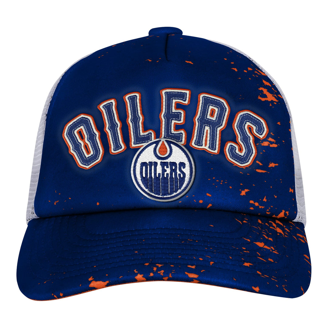 Edmonton Oilers Youth Outerstuff Blue Top Player Foam Snapback Hat