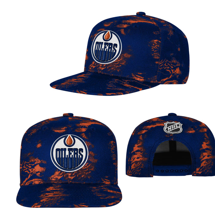 Edmonton Oilers Youth Outerstuff Blue & Orange Dynamics Snapback Hat