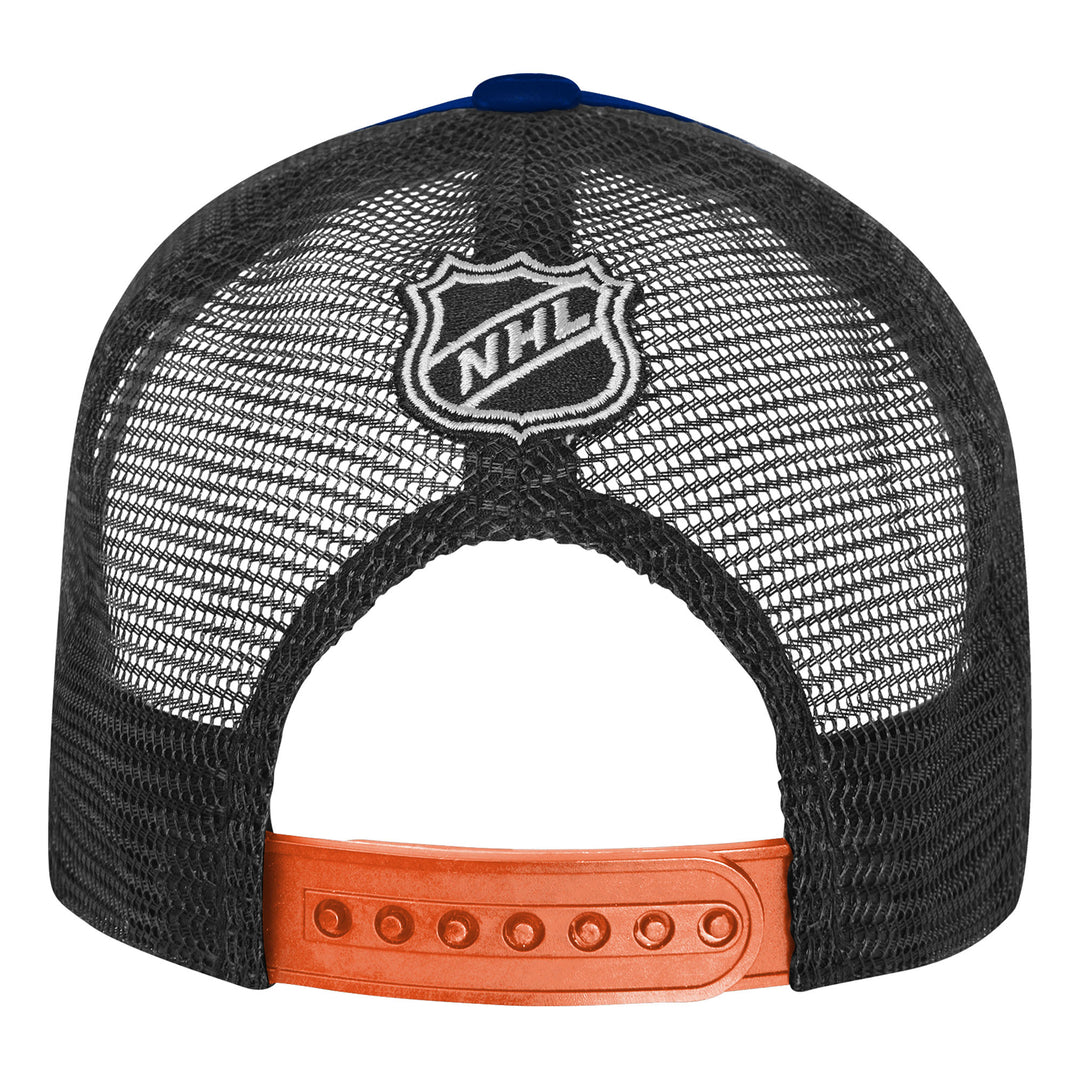 Edmonton Oilers Youth Outerstuff Blue & Orange Foam Meshback Snapback Hat