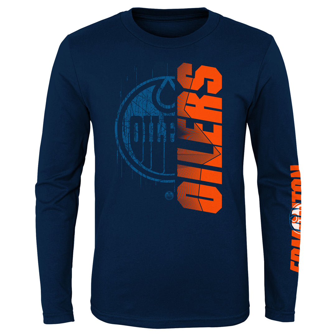 Edmonton Oilers Youth Outerstuff Bonus Team Navy Long Sleeve Shirt