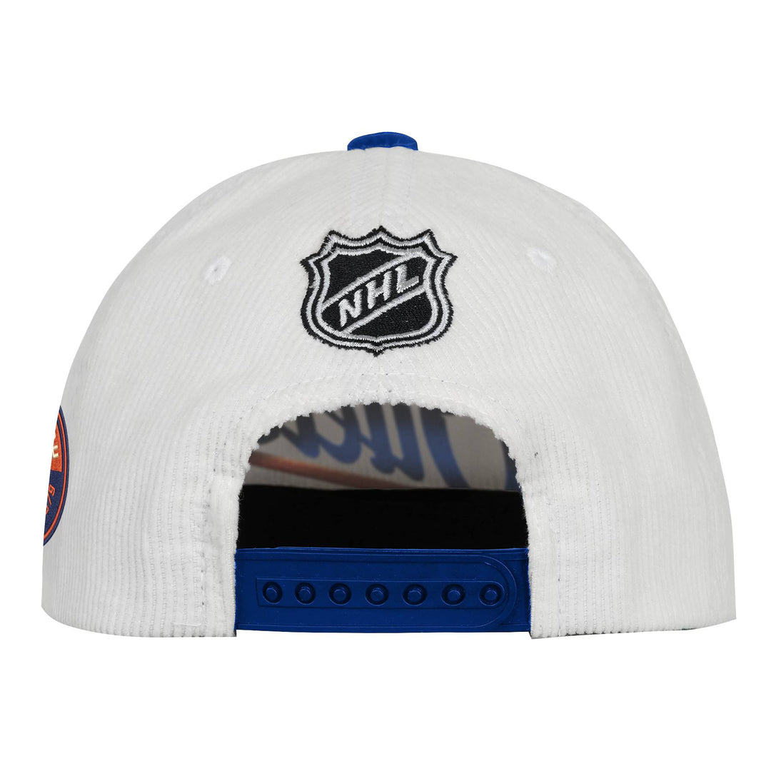 Edmonton Oilers Youth Outerstuff Cream & Blue Alternate Logo Rope Corduroy Snapback Hat