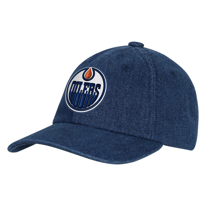 Edmonton Oilers Youth Outerstuff Denim Slouch Adjustable Hat