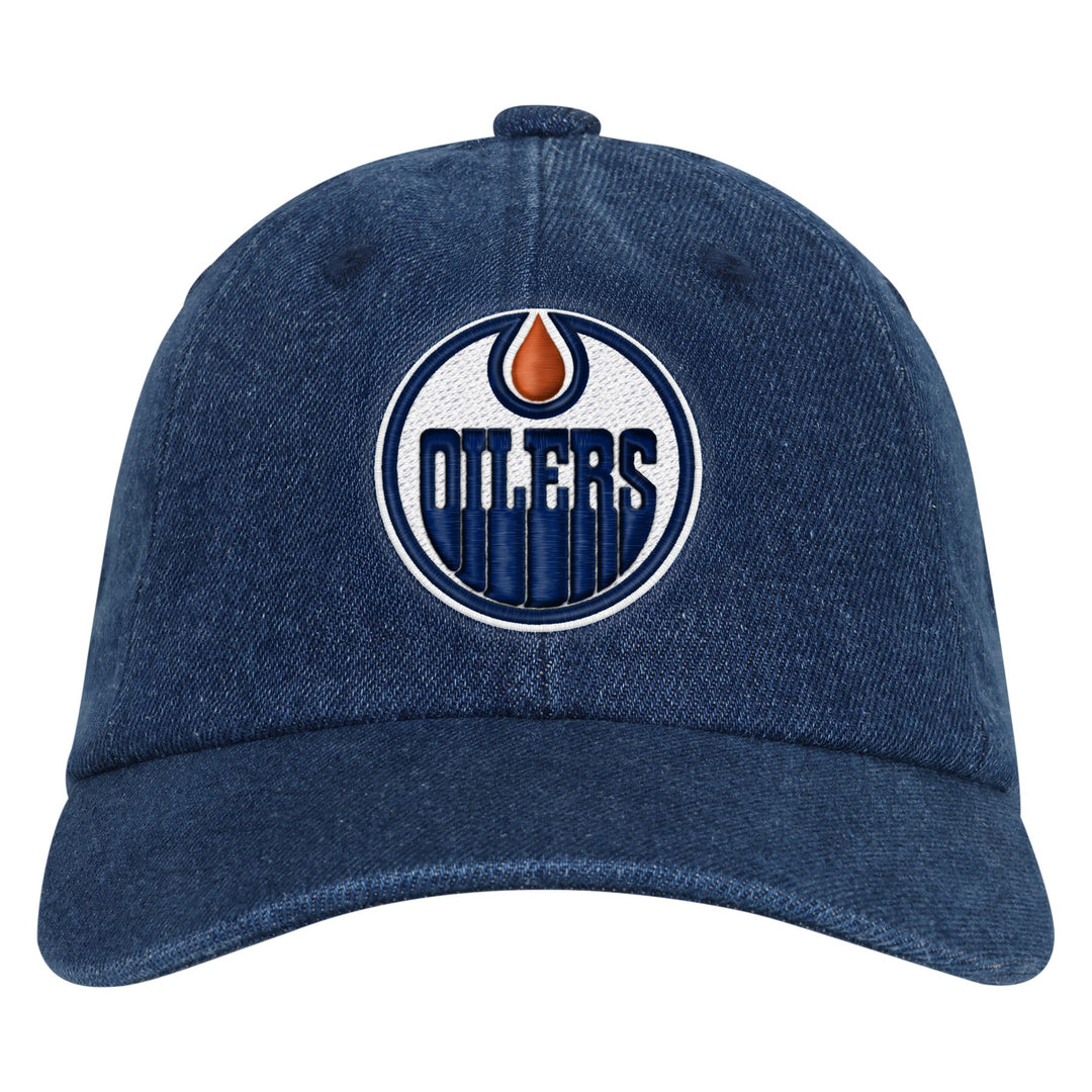 Edmonton Oilers Youth Outerstuff Denim Slouch Adjustable Hat
