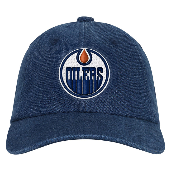 Edmonton Oilers Youth Outerstuff Denim Slouch Adjustable Hat