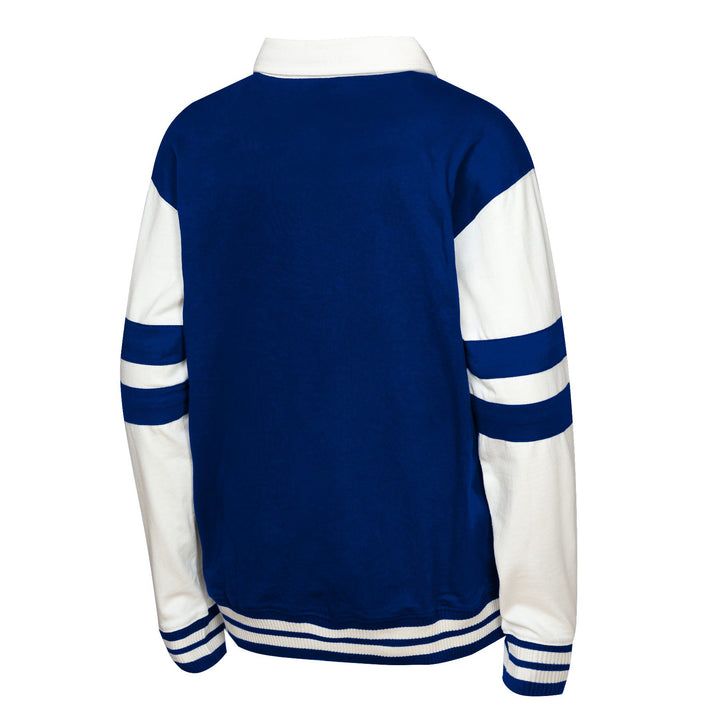 Edmonton Oilers Youth Outerstuff Fielder MVP Fashion Collar Blue Crewneck Sweatshirt