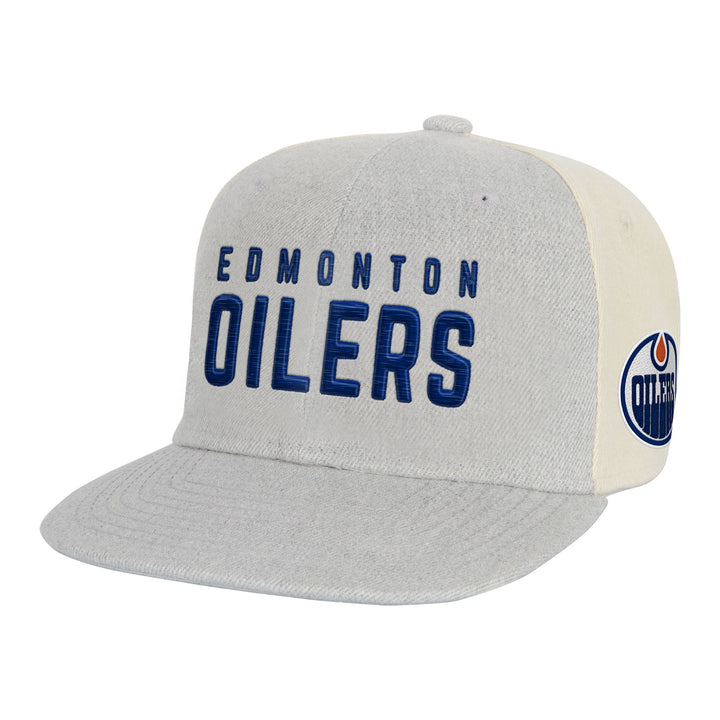 Edmonton Oilers Youth Outerstuff Grey Line Up Snapback Hat