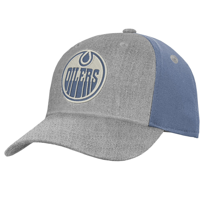 Edmonton Oilers Youth Outerstuff Grey & Purple Pastel Slouch Adjustable Hat