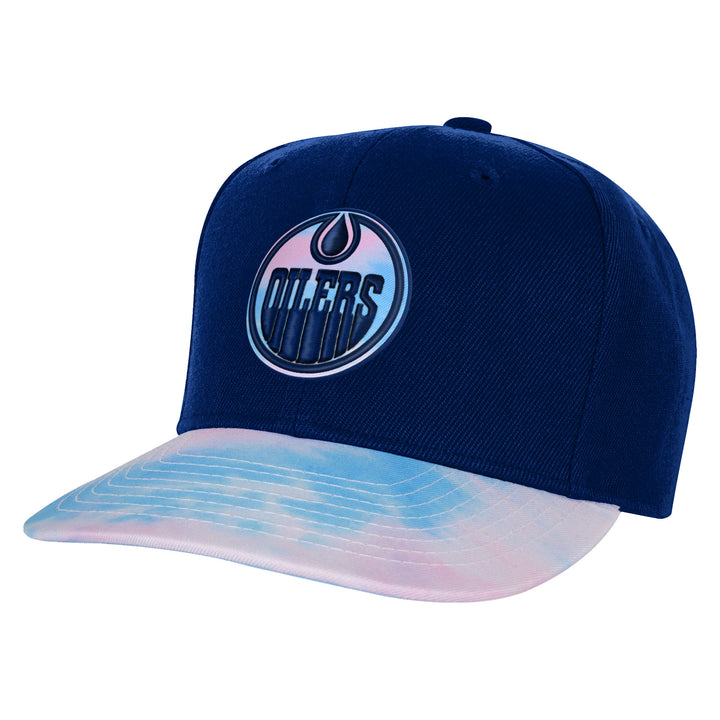 Edmonton Oilers Youth Outerstuff Navy Pop Art Flat Snapback Hat