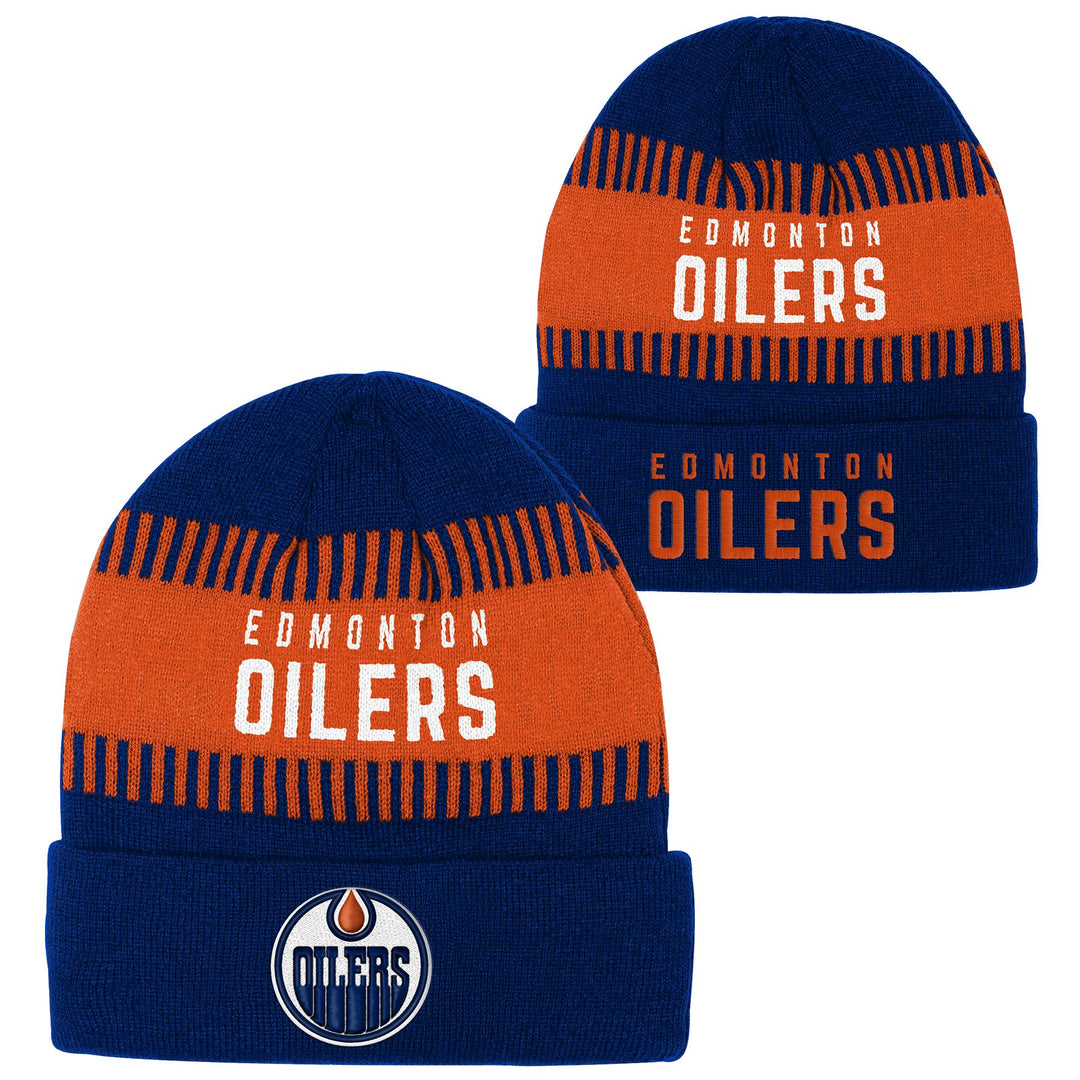 Edmonton Oilers Youth Outerstuff Orange Bright Lights Cuffed Knit Toque