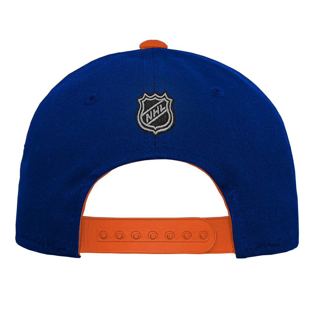 Edmonton Oilers Youth Outerstuff Precurved Alternate Logo Blue Snapback Hat
