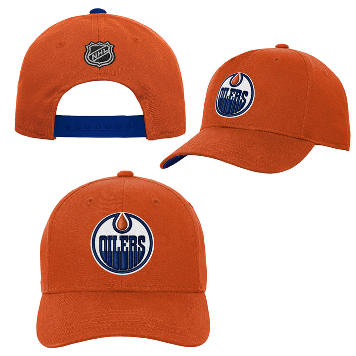 Edmonton Oilers Youth Outerstuff Precurved Orange Snapback Hat