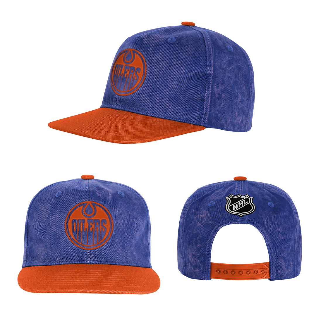Edmonton Oilers Youth Outerstuff Royal & Orange Retro Snapback Hat