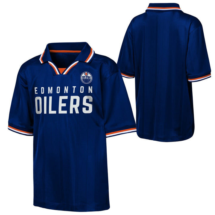Edmonton Oilers Youth Outerstuff Stadium Fashion Collar Blue T-Shirt