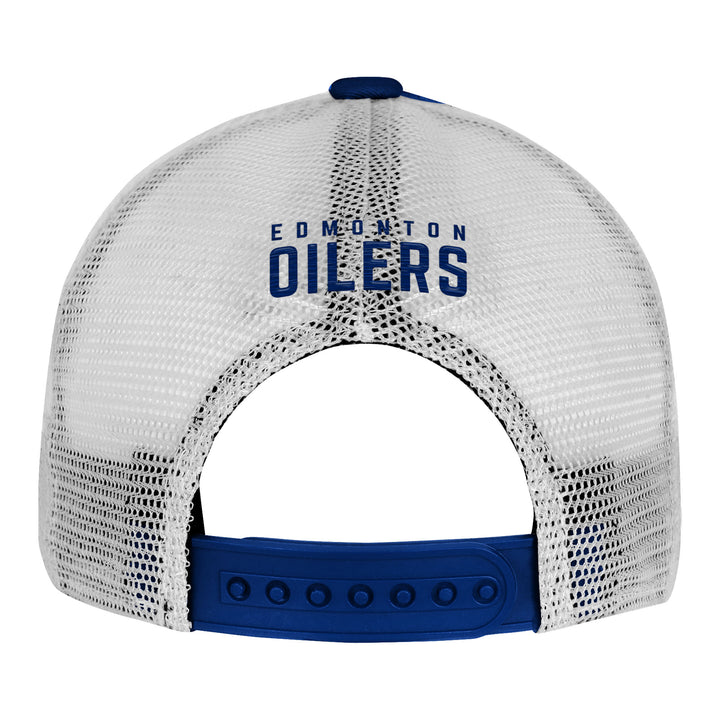 Edmonton Oilers Youth Outerstuff Striped High Stepping Foam Trucker Snapback Hat